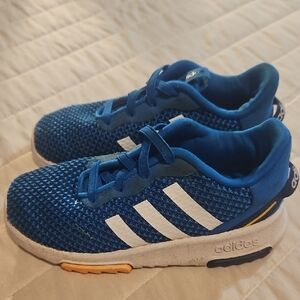 Adidas Blue and White Sneakers with Breathable Mesh